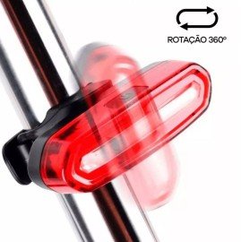 Lanterna Traseira Sinalizador Led Recarregvel USB Bicicleta